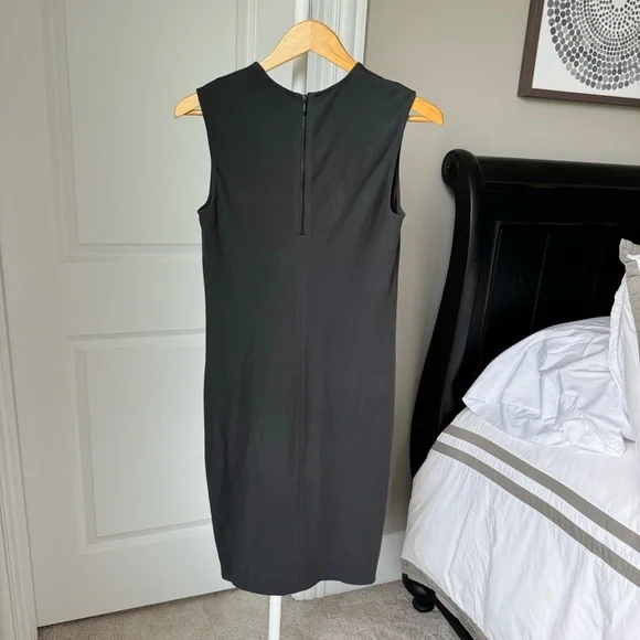 Vince Charcoal Grey Sleeveless Midi Sheath Dress - Picture 5 of 9